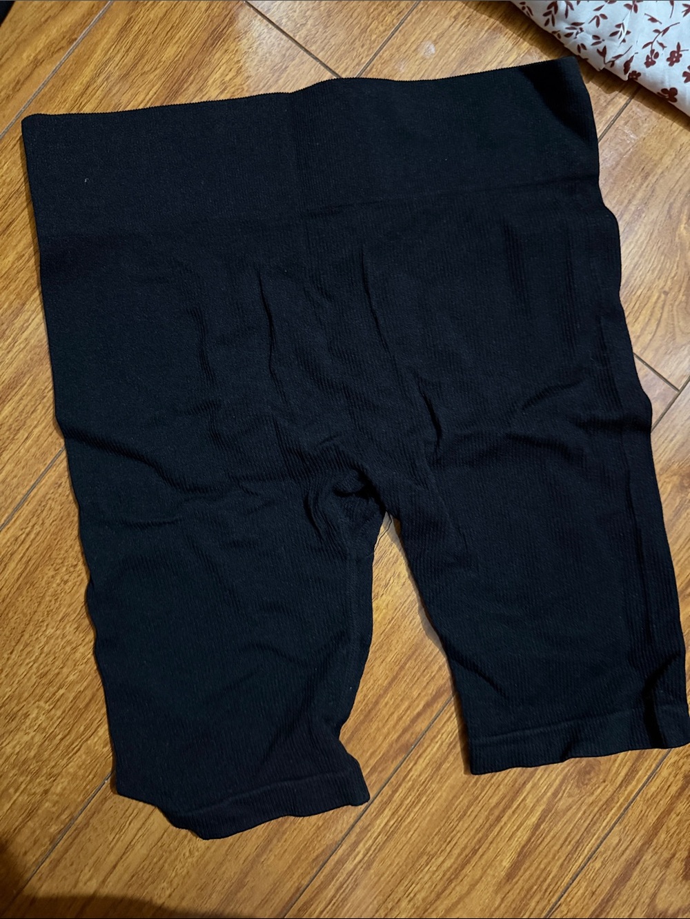 SHEIN Black Ribbed Bike Shorts
